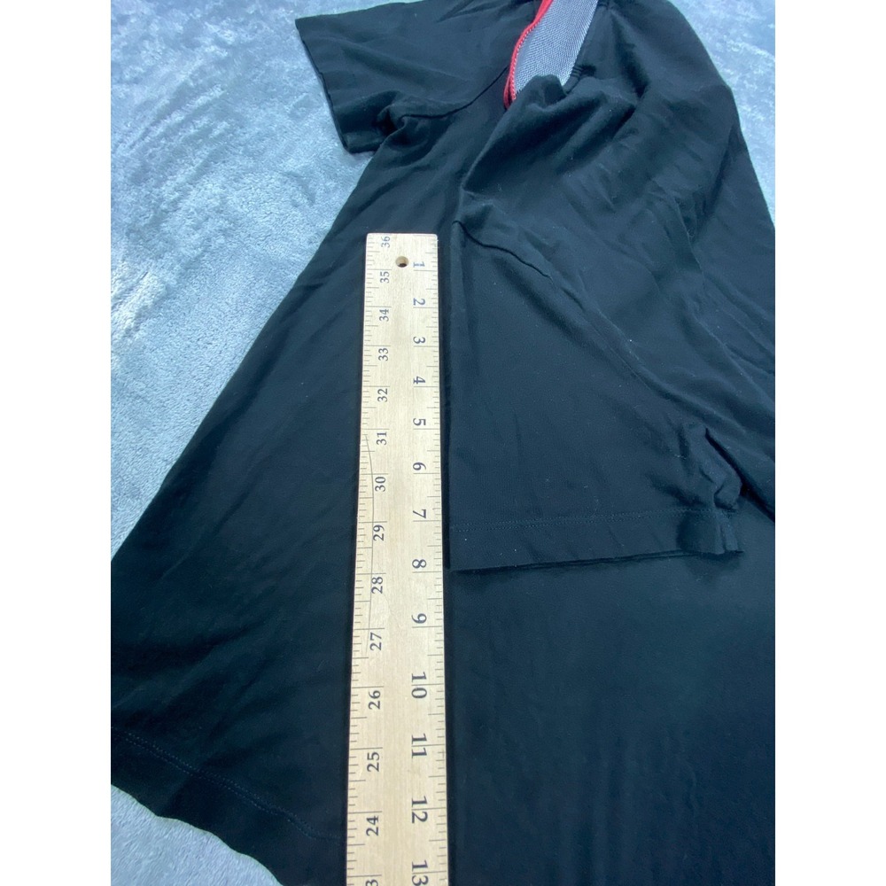 Lacoste Polo Shirt Mens S Black Red Contrast Collar Short Sleeve Logo Athletic - Picture 8 of 10